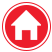 a red circle with a house icon within