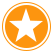 an orange logo with a star within